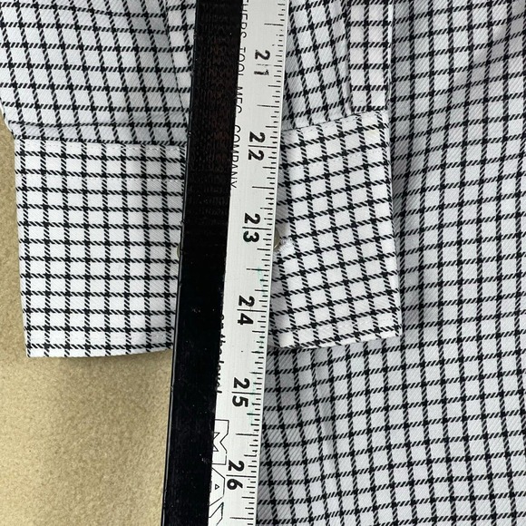 Peter Millar Mens L Button Up Shirt White Striped Pocket Oversized Relaxed Fit - Picture 12 of 16